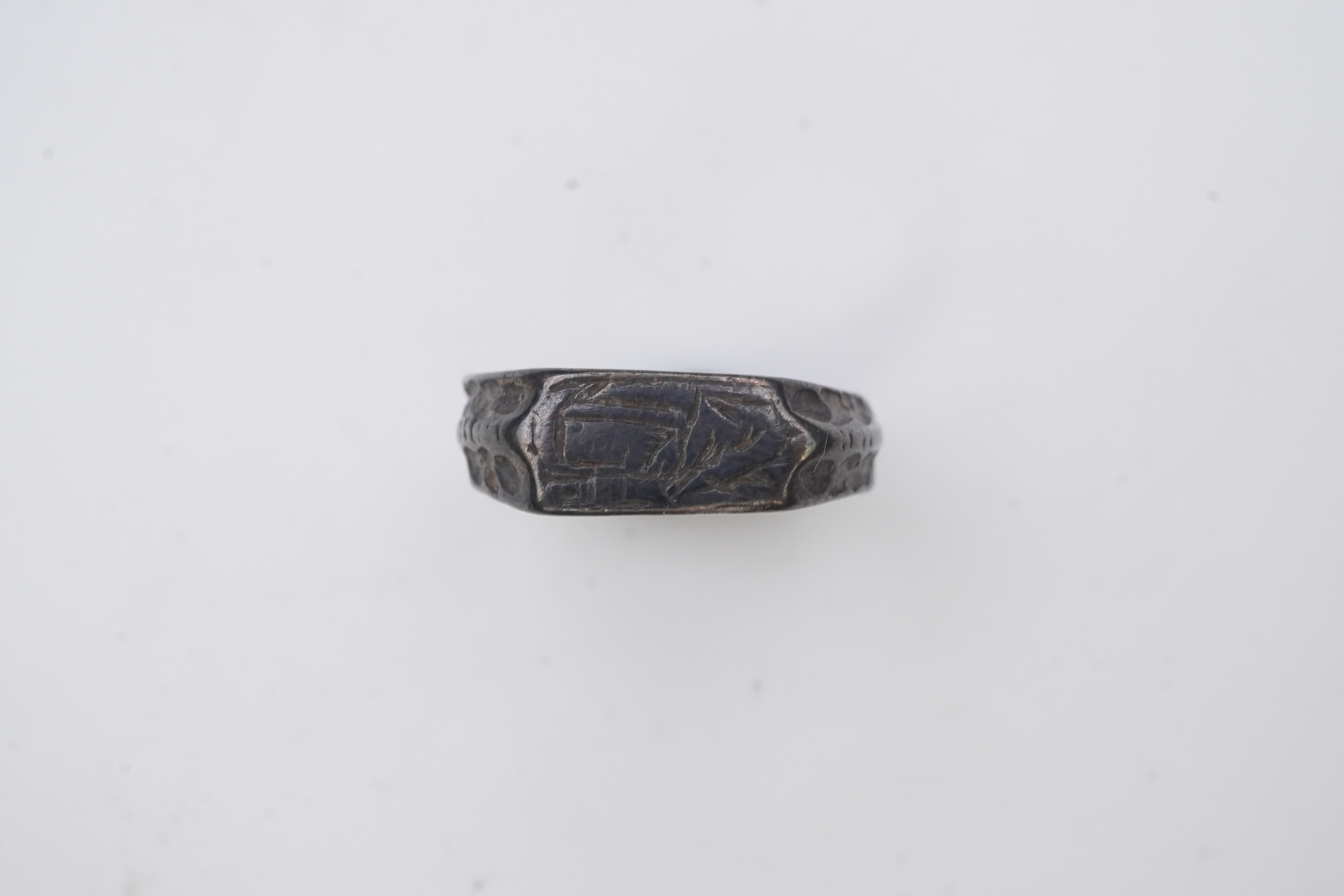 A medieval iconographic ring, England, 14th/15th century